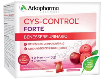 Arkopharma Cys-control Forte Con D-mannosio Integratore drenante gusto lampone 14 Bustine