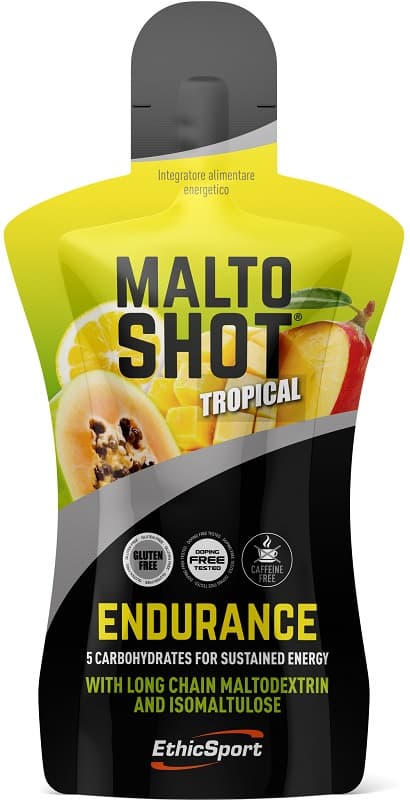 EthicSport Maltoshot Endurance Prodotto Energetico Gusto Tropical, 50ml