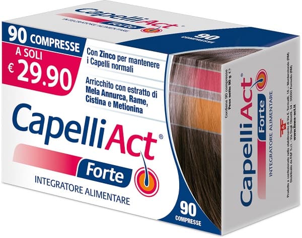 Capelli Act Forte Integratore di Zinco 90 Compresse