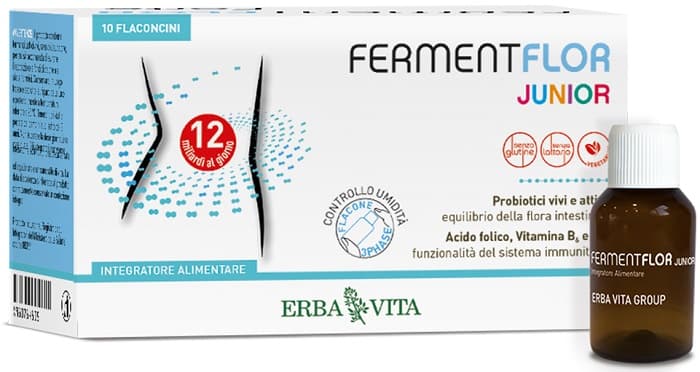 Erba Vita Fermentflor Junior Integratore Fermenti Lattici 10 Flaconcini