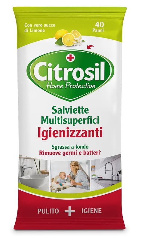 Citrosil Home Protection Salviette Multisuperfici Igienizzanti Limone