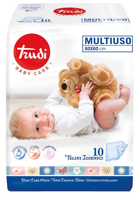 Trudi Baby Care Telino Igienico Multiuso 60x60 cm 10 Pezzi