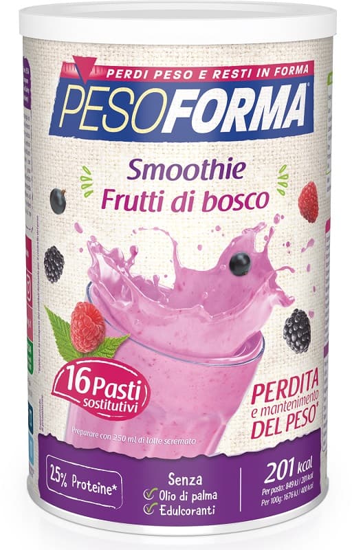 Pesoforma Smoothie Ai Frutti di Bosco Pasto Sostitutivo Barattolo 436 g