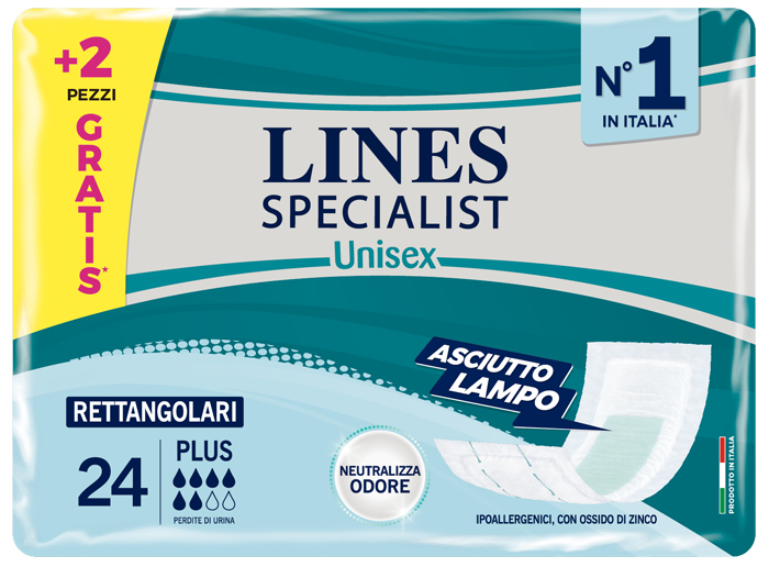 Specialist plus - 22 assorbenti per incontinenza rettangolari