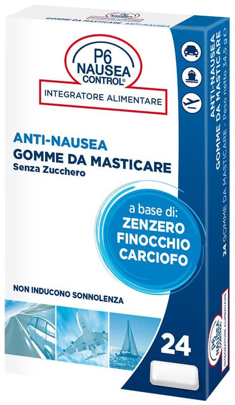 P6 nausea control 24 gomme da masticare senza zucchero