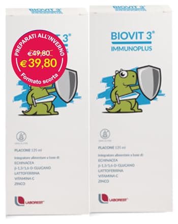 Biovit 3 Immunoplus Integratore per Difese Immunitarie Bambini PROMO BIPACCO 2X125 ml