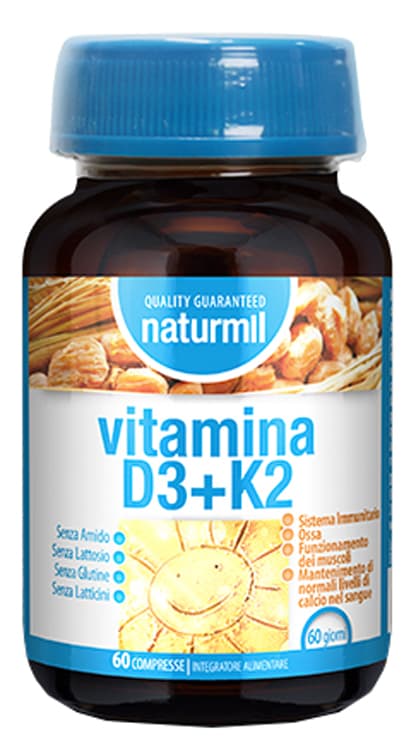 Dietmed Naturmil - Vitamina D3+K2 Integratore Alimentare, 60 Compresse