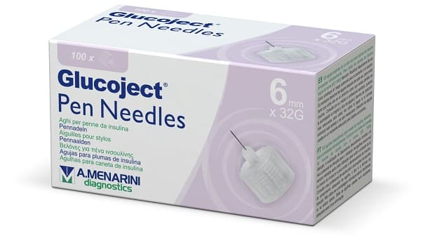 Ago per penna da insulina glucoject 6 mm gauge 32 100 pezzi