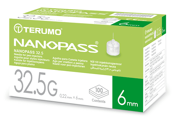 Nanopass Ago Per Penna Insulina 32.5G 6 mm 100 Pezzi