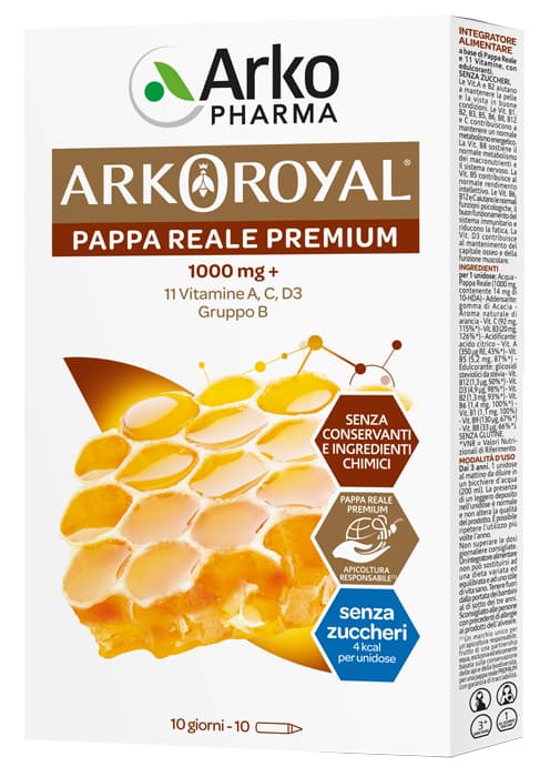 Arkoroyal Pappa Reale 1000 mg + Vitamina Integratore 10 Fiale
