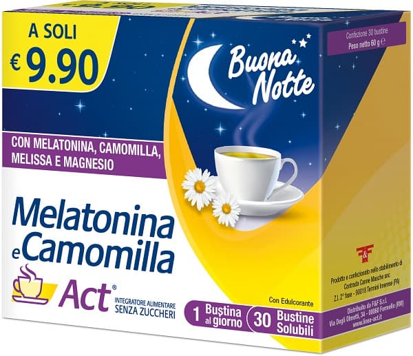 Melatonina act+camomilla 30 bustine