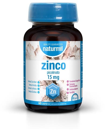 Dietmed Naturmil - Zinco Picolinato 15mg Integratore Alimentare, 60 Compresse