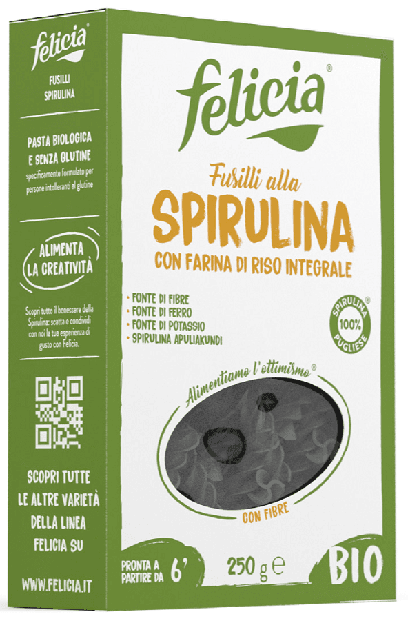 Felicia Fusilli alla Spirulina con Farina di Riso Integrale Senza Glutine 250 g