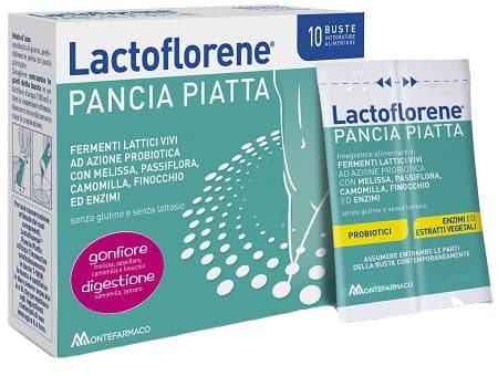 Lactoflorene Pancia Piatta Integratore Gonfiore Addominale 10 Bustine