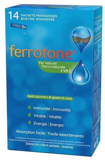 Ferrotone Apple Integratore di Ferro Con Vitamina C 14 Bustine