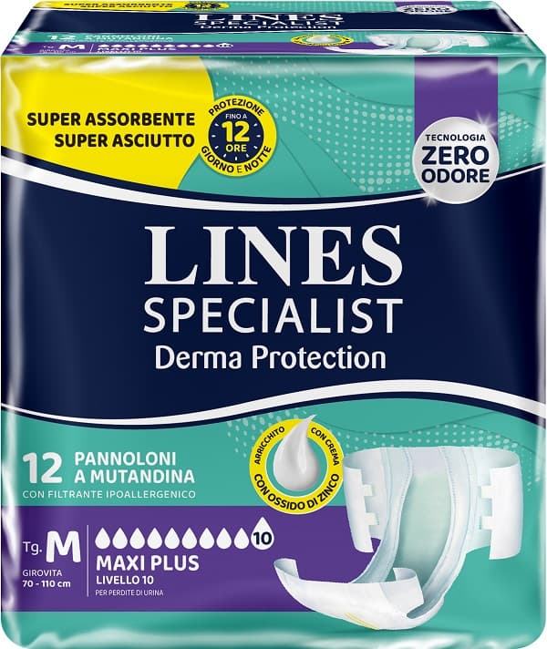 Pannolone mutandina lines specialist derm ap m 12 pezzi