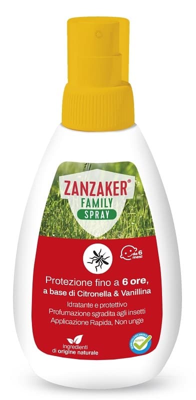 Zanzaker Family Spray Protegge Dalle Punture Degli Insetti e Zanzare 100 ml
