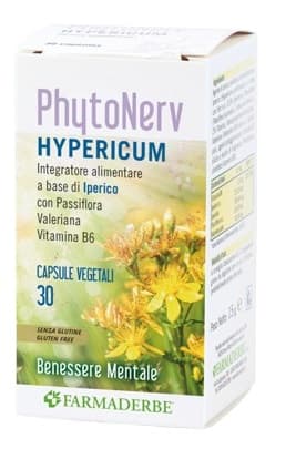 Farmaderbe PhytoNerv - Hypericum Integratore Alimentare, 30 Capsule