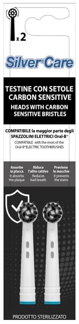 SILVERCARE CARBON 2 TESTINE RICAMBIO COMPATIBILI ORAL B