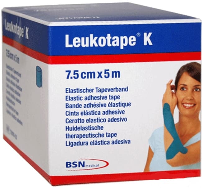 Benda adesiva leukotape k per taping fisioterapico larghezza 7,5 cm lunghezza 5 m color rosso in rot
