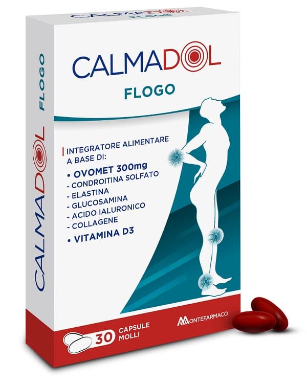 Calmadol Flogo Integratore Alimentare per Ossa e Muscoli, 30 capsule