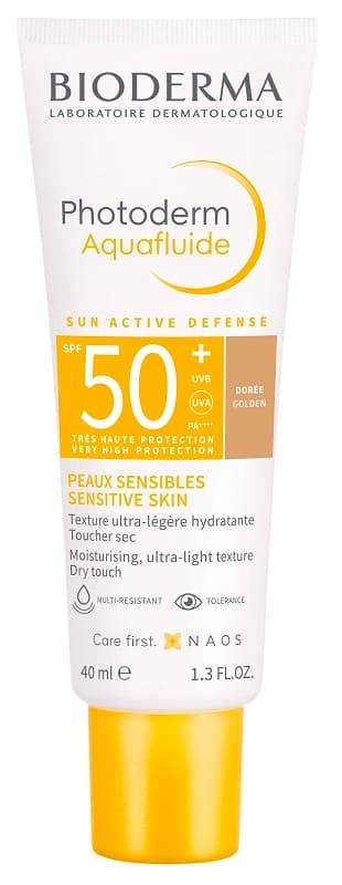 Bioderma Photoderm Aquafluide Dorè SPF50+ Crema Solare Viso Colorata 40 ml