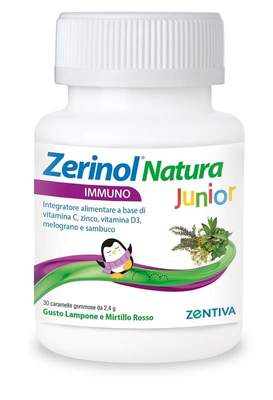 Zentiva Zerinol Natura Immuno Junior Integratore Difese, 30 Caramelle Gommose
