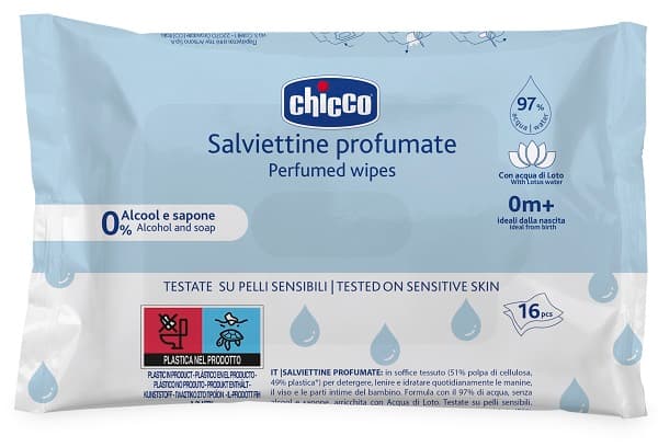 Chicco Salviettine Profumate 0m+, 16 salviette