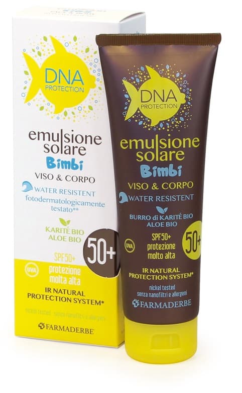 Farmaderbe DNA Protection - Emulsione Solare SPF50+ Bambini Viso e Corpo, 125ml