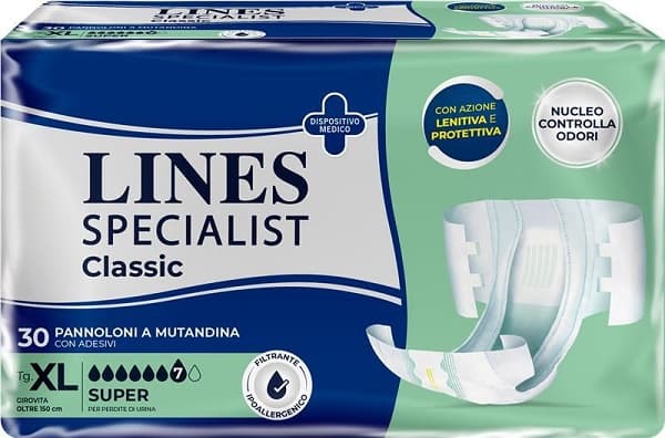 Pannolone A Mutanda Lines Specialist Classic Super Pm Xl 30 Pezzi