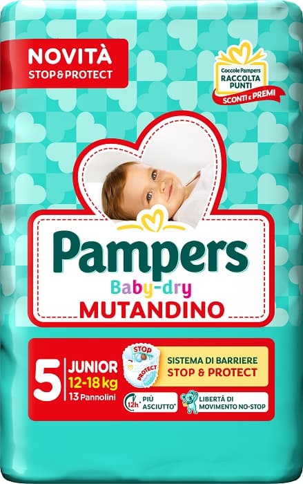Pampers Baby Dry Pannolino Mutandina Junior Small Pack 13 Pezzi