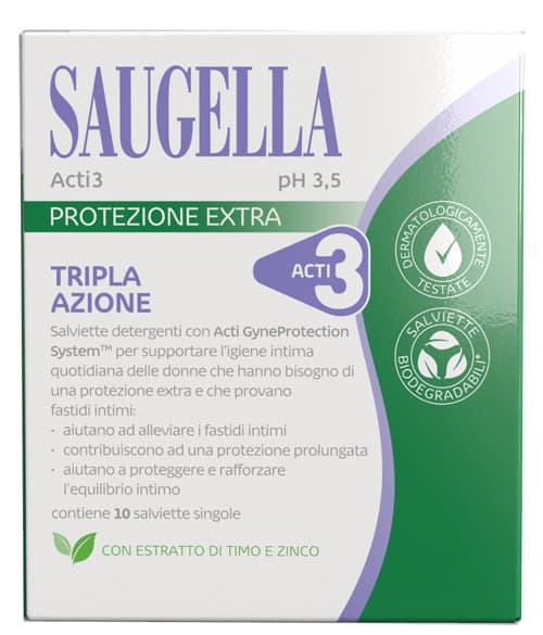 Saugella Acti3 Salviettine 10 Pezzi