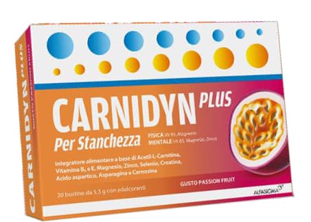 Carnidyn Plus Integratore Per Stanchezza Passion Fruit 20 Bustine