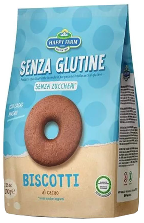 Happy farm biscotti al cacao senza zucchero 200 g