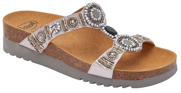 Calzatura New Bogota' Wedge Satin+Beads W Silver/Pewter 38