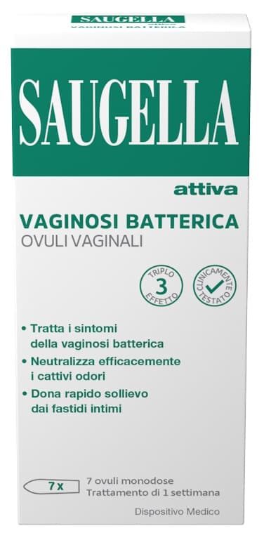Saugella Attiva Vaginosi Batterica 7 Ovuli Vaginali