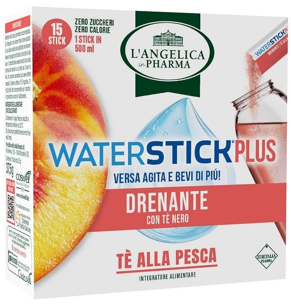 L'angelica Waterstick Plus Drenante Te' Pesca 15 Stick Da 2,5 G