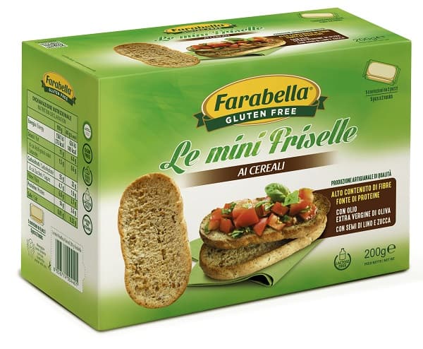 Farabella Gluten Free Le Mini Friselle Ai Cereali Con Olio Extra Vergine Di Oliva Con Semi Di Lino E Zucca Senza Lattosio 5 Confezioni X 40 G