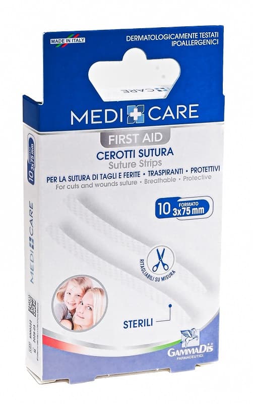 Gammadis Farmaceutici Medicare - Cerotti Sutura 3 x 75mm, 10 cerotti