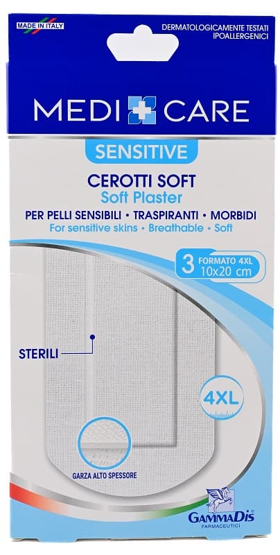 Gammadis Farmaceutici Medicare - Cerotti Soft Sensitive 10 x 20cm, 3 cerotti