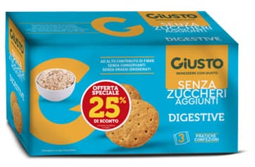 Giusto Senza Zuccheri Aggiunti Digestive 225 G Taglio Prezzo 25%