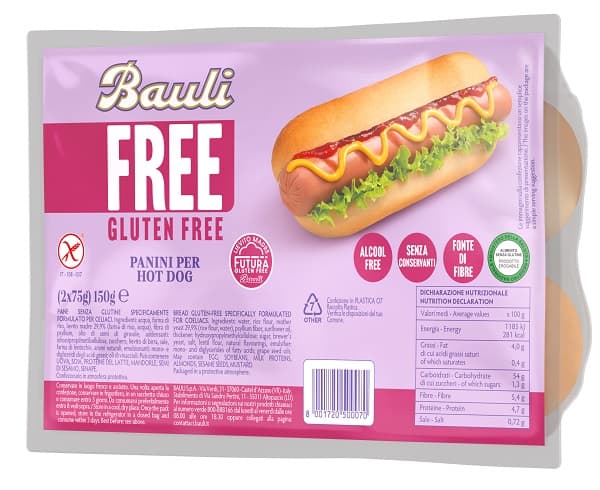 Bauli Free Panini Hot Dog 2 Pezzi Da 75 G