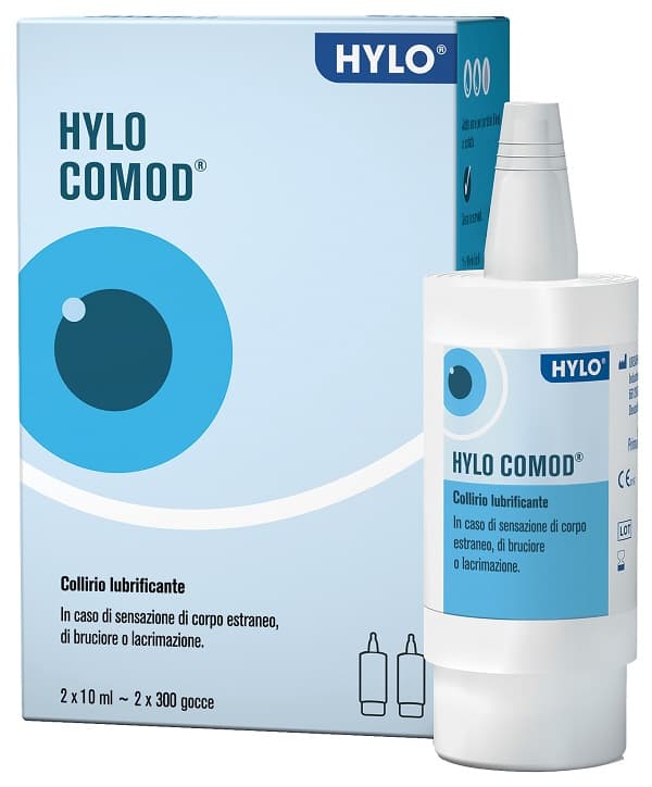 Hylo Comod Gocce Oculari Ialuronato Di Sodio 0,1% 2 Flaconc Ini Da 10 Ml