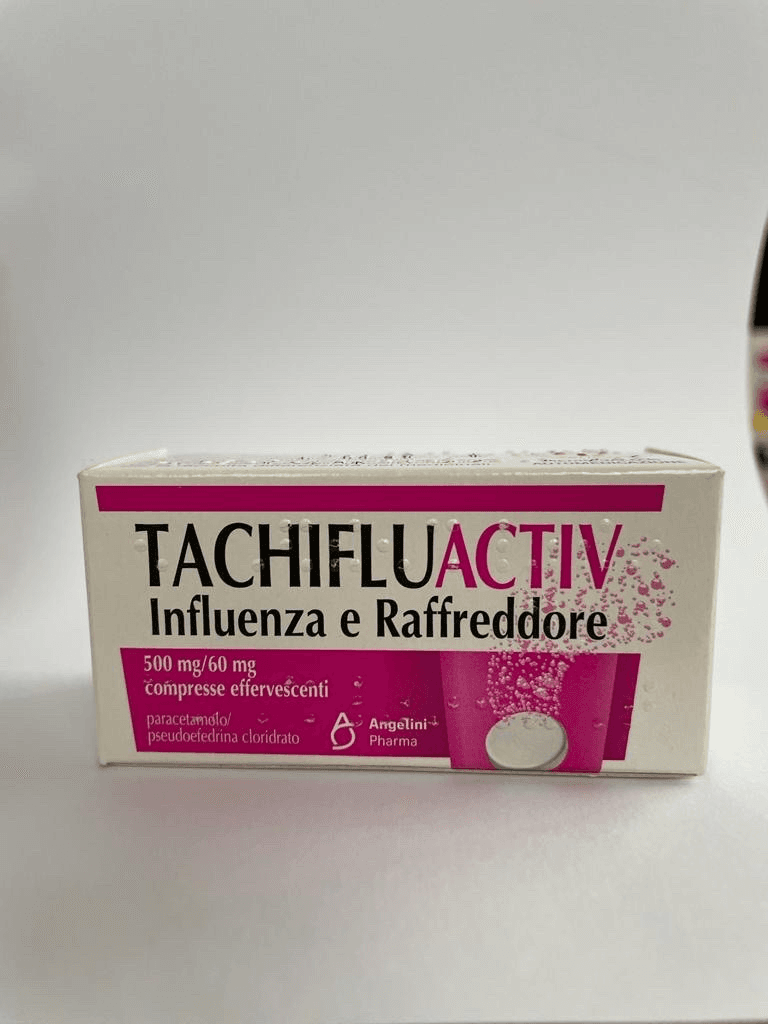 Tachifluactiv influenza e raffreddore 500 mg/60 mg compresse effervescenti