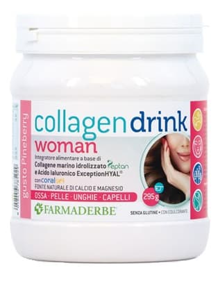 Farmaderbe Collagen Drink Woman Integratore Pelle Unghie Caprelli e Ossa, 295g