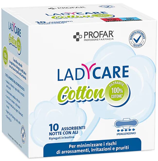 Profar Lady Care Assorbenti Bio Notte Con Ali 10 Pezzi