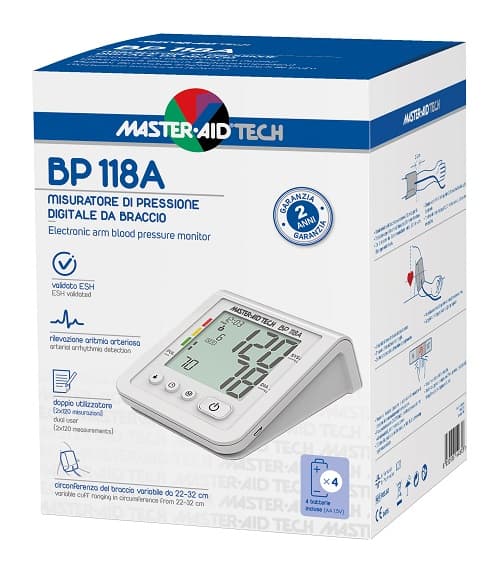 Master Aid Tech Misuratore Pressione Bp 118 A Esh