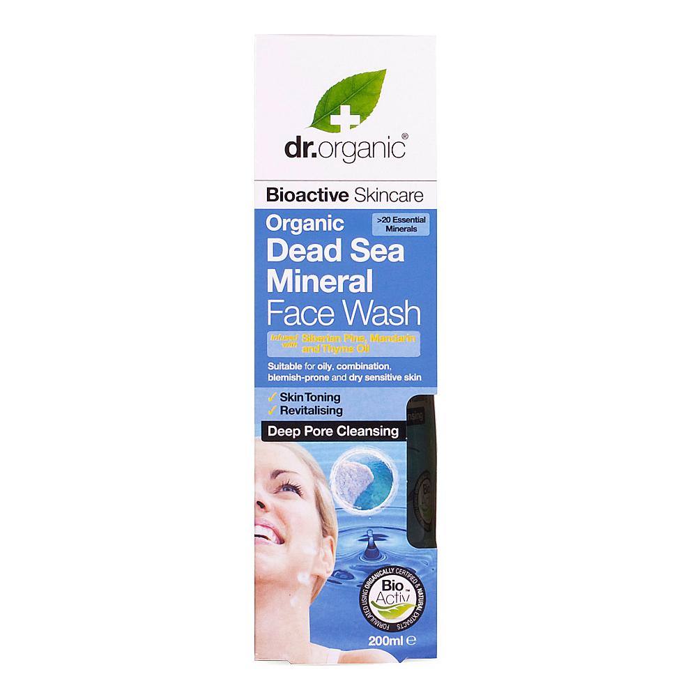 Dr Organic Dead Sea Mineral Face Wash Detergente Viso ai Sali del Mar Morto 200 ml