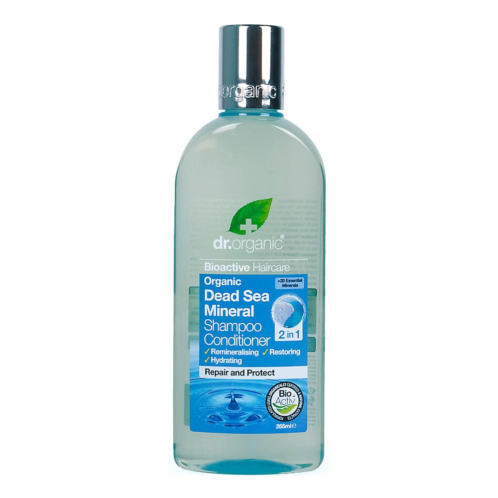Dr Organic Dead Sea Mineral Shampoo Conditioner Balsamo 2 in 1 ai Sali del Mar Morto 265 ml