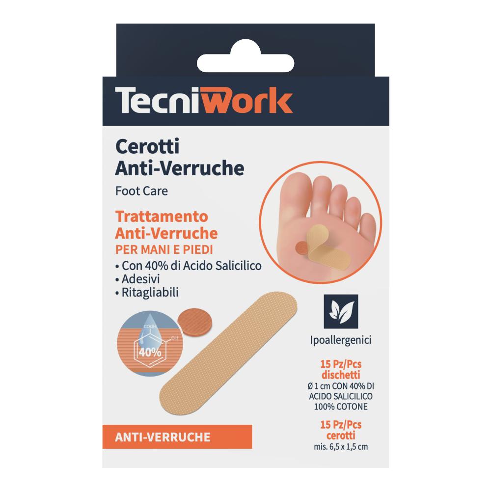 Tecniwork Cerotti Antiverruche Mani E Piedi 15+15 Cerottini
